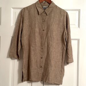 Chico’s Linen Shirt 3/4 Sleeve Size 1